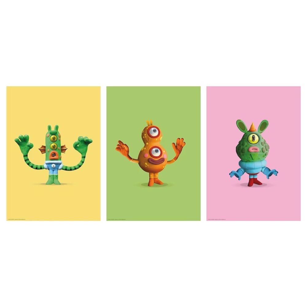 IKEA BILD Poster, friendly creatures 7¾×9¾" BRAND NEW (3-Pack)